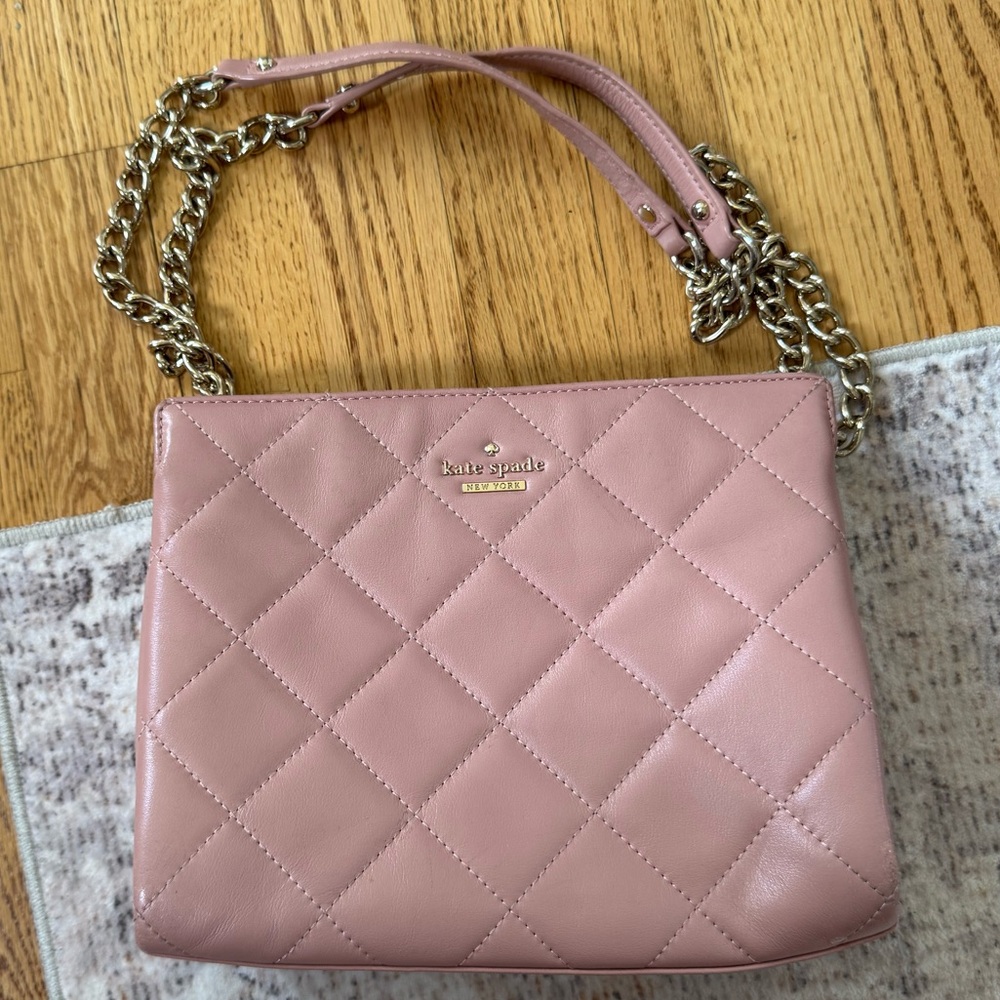 Kate Spade Pink Quilted Chain Shoulder Bag